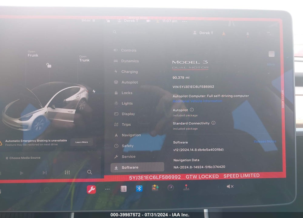 2020 TESLA MODEL 3 PERFORMANCE DUAL MOTOR ALL-WHEEL DRIVE VIN: 5YJ3E1EC6LF586992