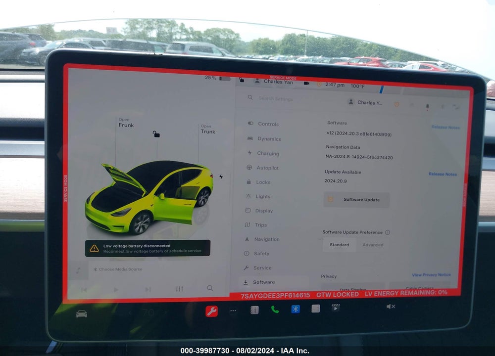 2023 TESLA MODEL Y AWD/LONG RANGE DUAL MOTOR ALL-WHEEL DRIVE VIN: 7SAYGDEE3PF614615