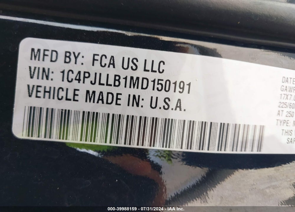 2021 JEEP CHEROKEE LATITUDE PLUS FWD VIN: 1C4PJLLB1MD150191
