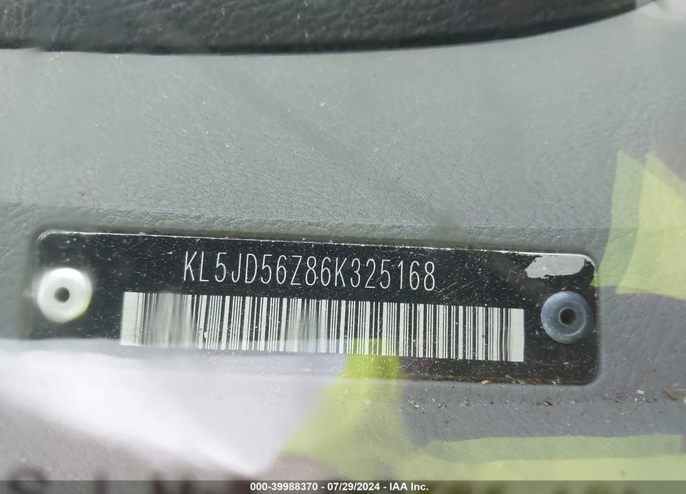 2006 SUZUKI FORENZA VIN: KL5JD56Z86K325168