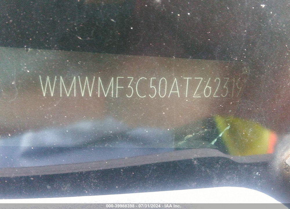 2010 MINI COOPER VIN: WMWMF3C50ATZ62319