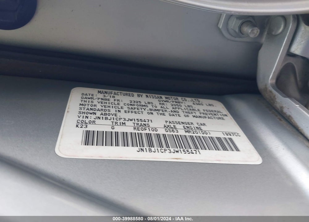 2018 NISSAN ROGUE SPORT S VIN: JN1BJ1CP3JW155471