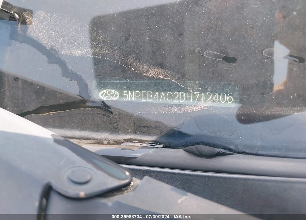 2013 HYUNDAI SONATA GLS VIN: 5NPEB4AC2DH712406