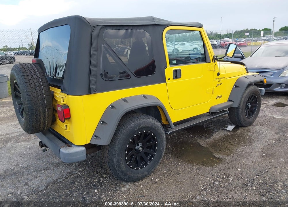 2000 JEEP WRANGLER SPORT VIN: 1J4FA49S4YP759220