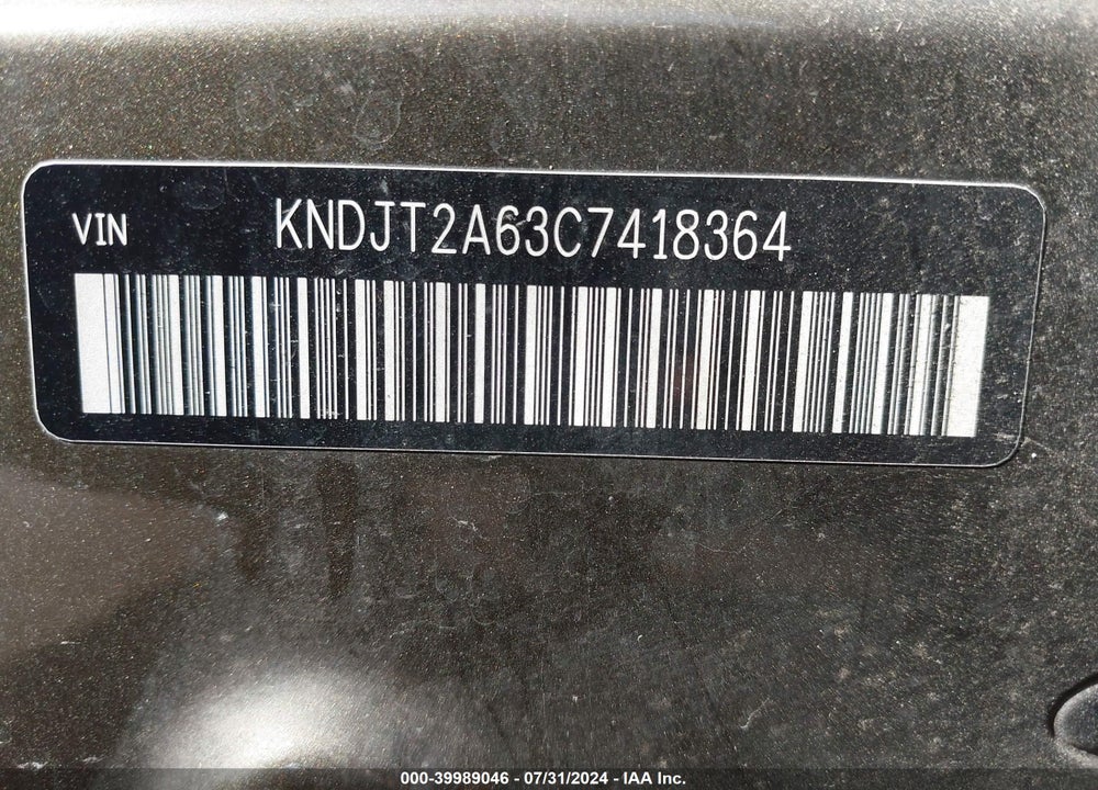 2012 KIA SOUL VIN: KNDJT2A63C7418364