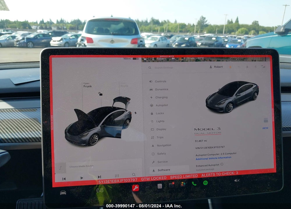 2018 TESLA MODEL 3 LONG RANGE/PERFORMANCE VIN: 5YJ3E1EBXJF103797