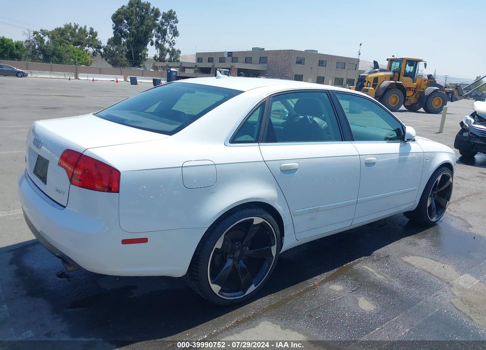 2007 AUDI A4 2.0T VIN: WAUAF78E37A121473
