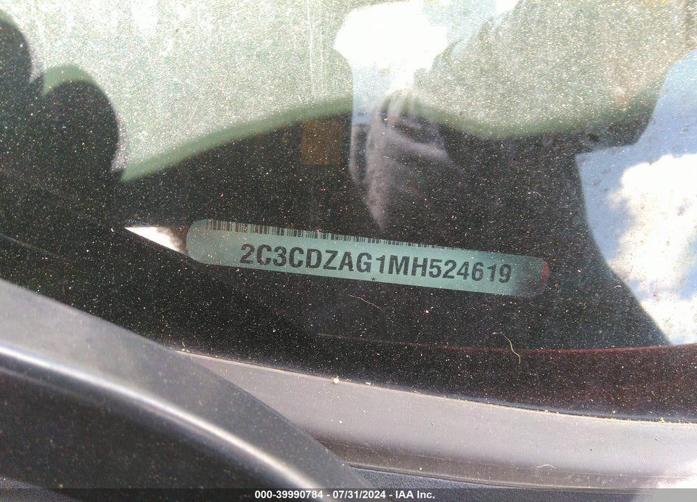 2021 DODGE CHALLENGER SXT VIN: 2C3CDZAG1MH524619