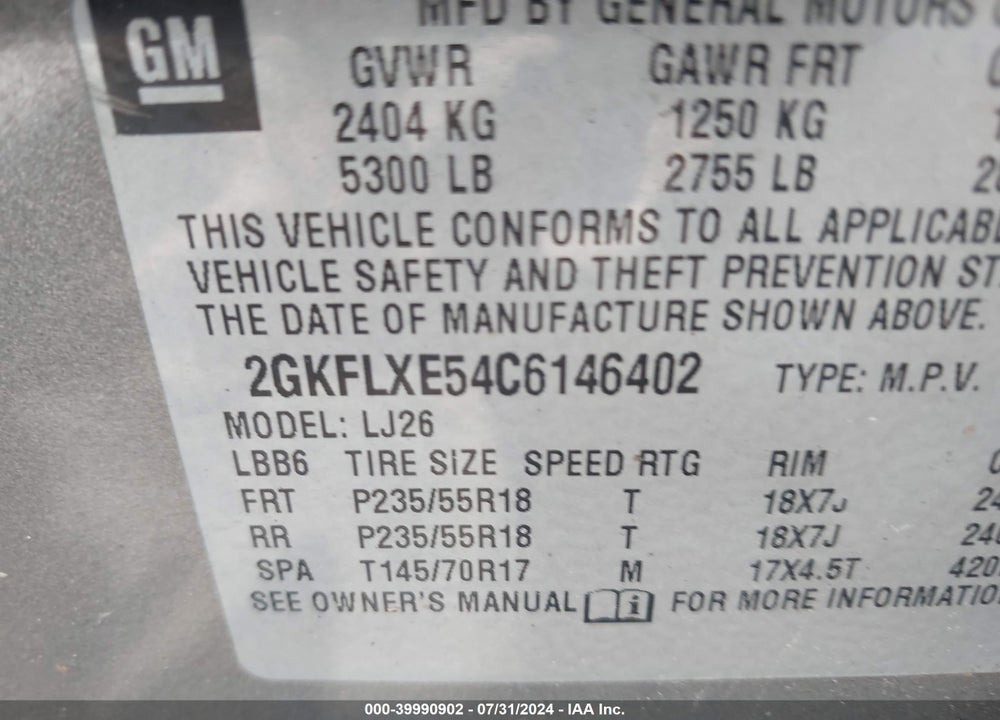 2012 GMC TERRAIN SLT-2 VIN: 2GKFLXE54C6146402