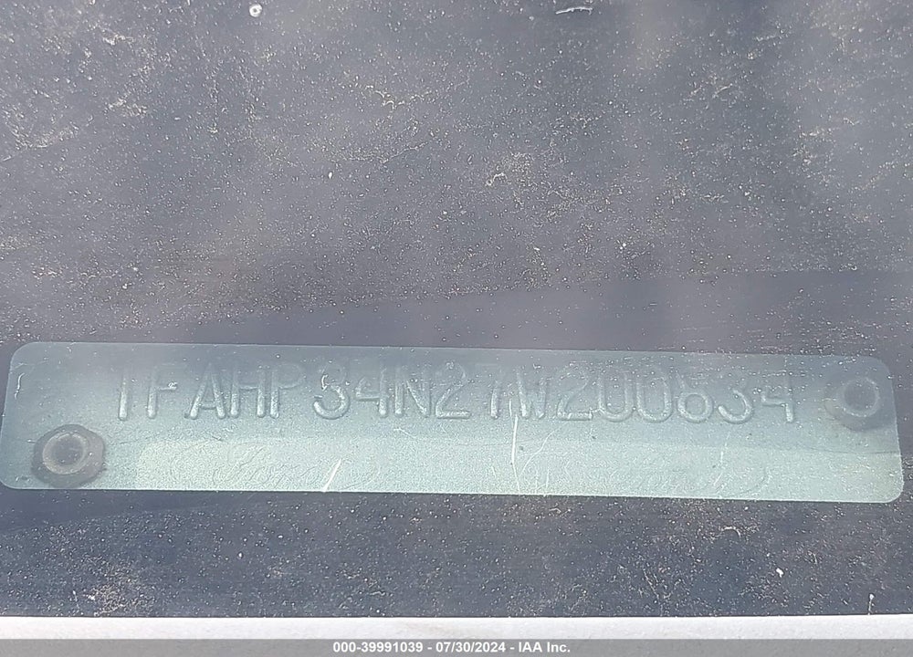 2007 FORD FOCUS S/SE/SES VIN: 1FAHP34N27W200834