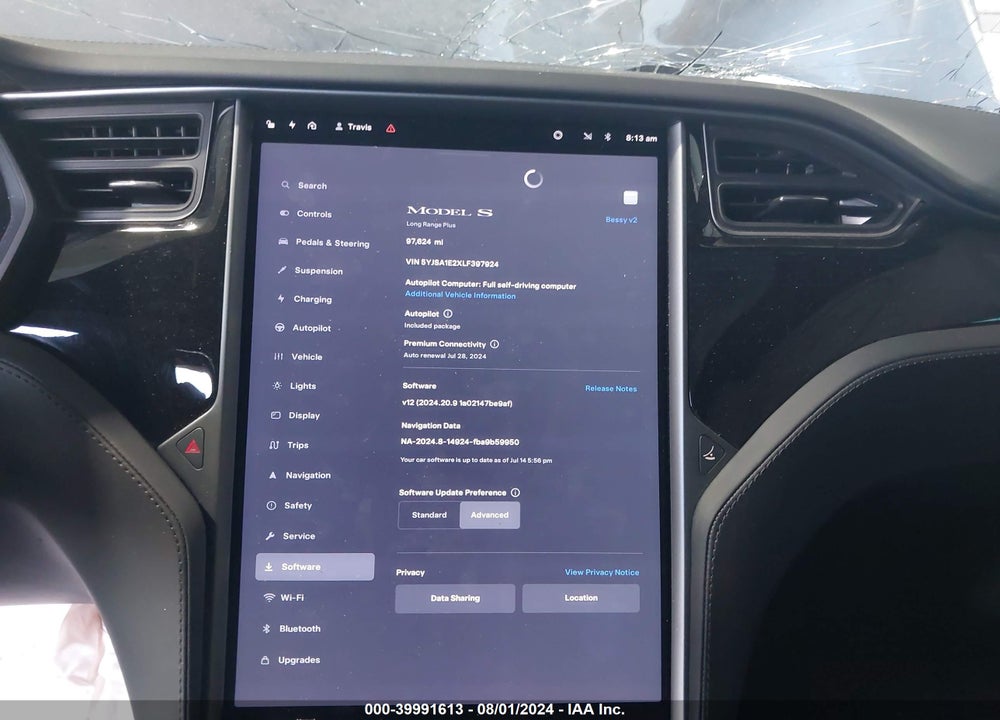 2020 TESLA MODEL S LONG RANGE DUAL MOTOR ALL-WHEEL DRIVE/LONG RANGE PLUS DUAL MOTOR ALL-WHEEL DRIVE VIN: 5YJSA1E2XLF397924