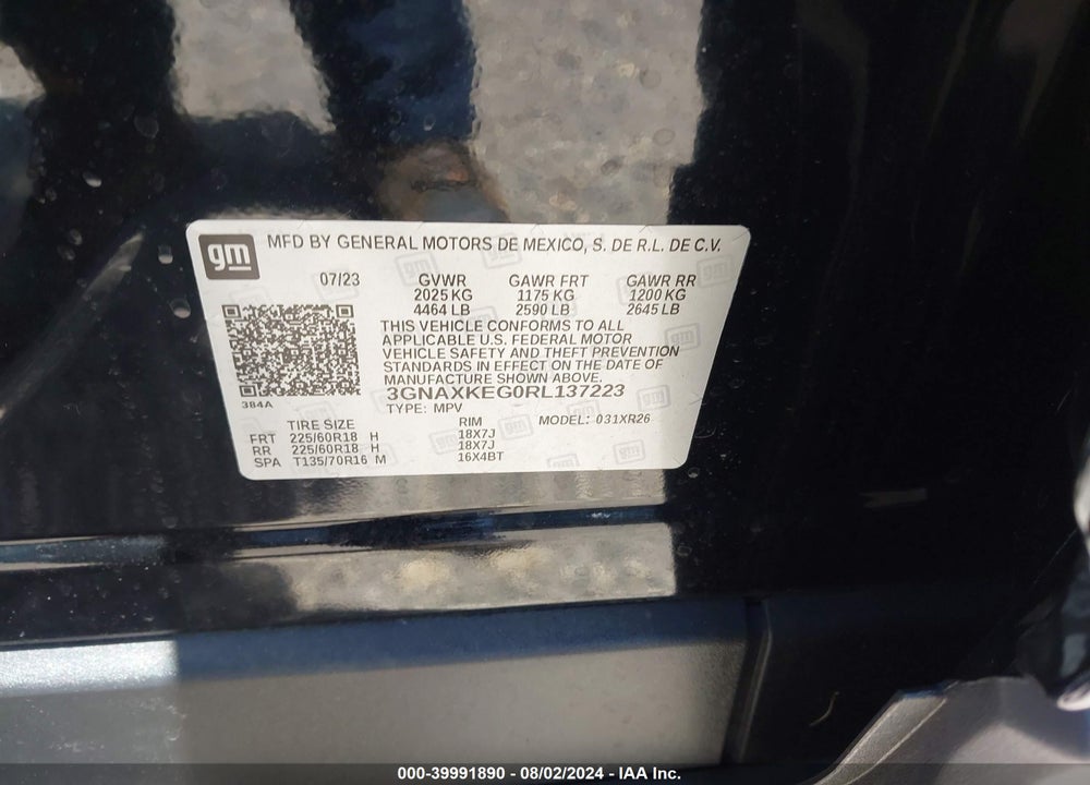 2024 CHEVROLET EQUINOX FWD LT VIN: 3GNAXKEG0RL137223
