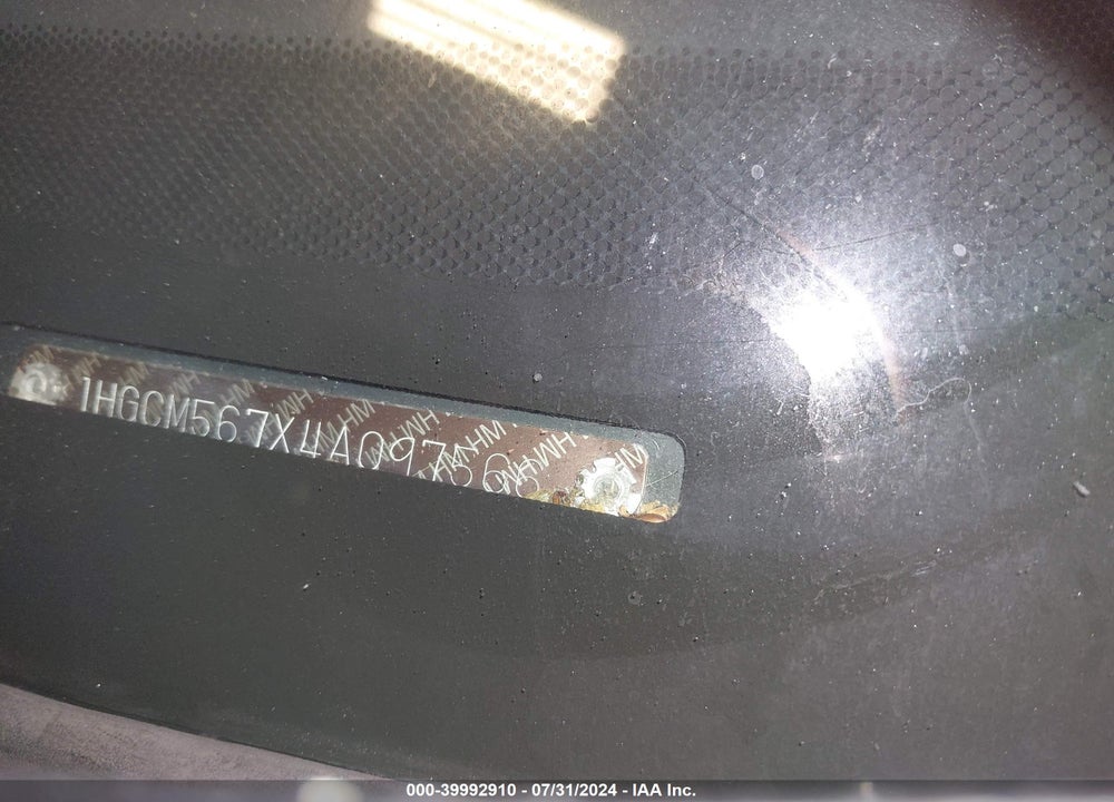 2004 HONDA ACCORD 2.4 EX VIN: 1HGCM567X4A097566