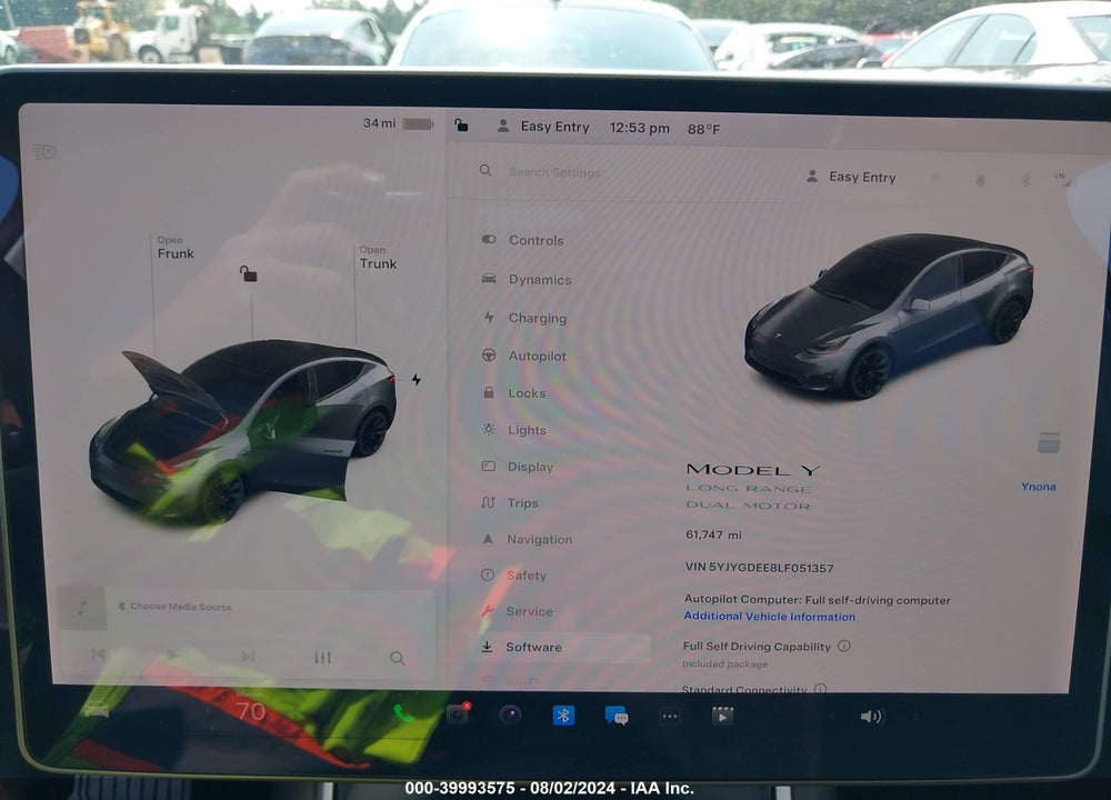 2020 TESLA MODEL Y LONG RANGE DUAL MOTOR ALL-WHEEL DRIVE VIN: 5YJYGDEE8LF051357