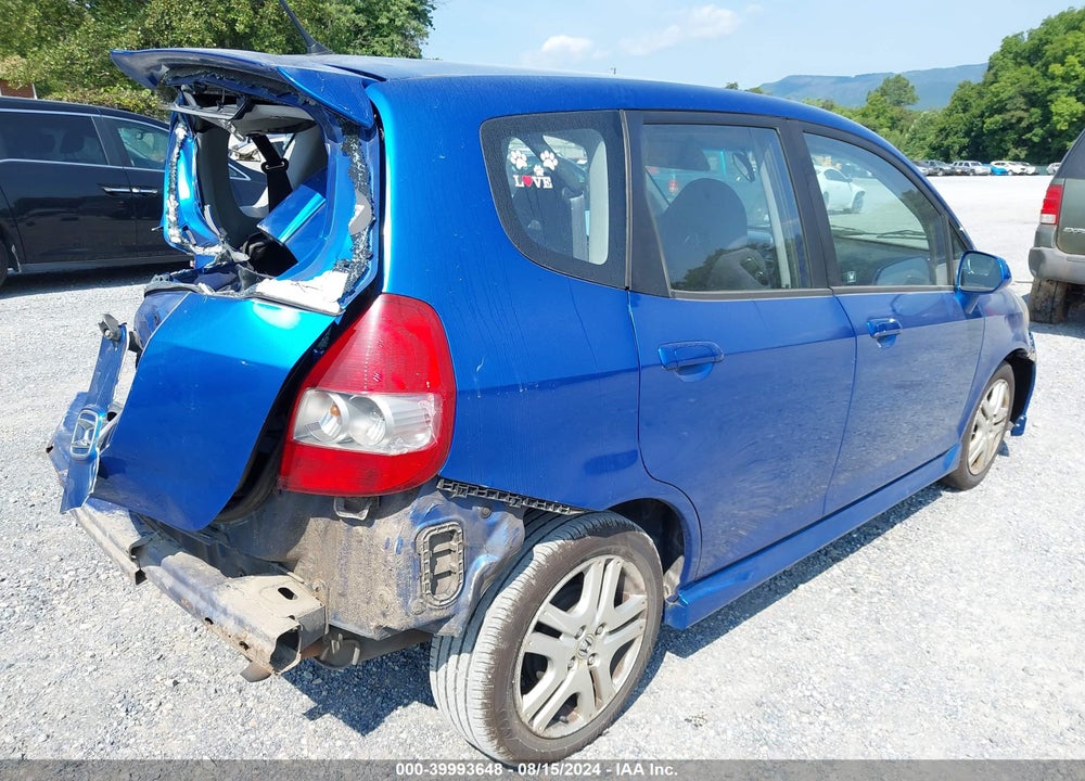 2007 HONDA FIT SPORT VIN: JHMGD38677S049674