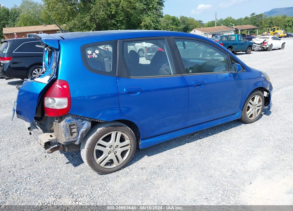 2007 HONDA FIT SPORT VIN: JHMGD38677S049674