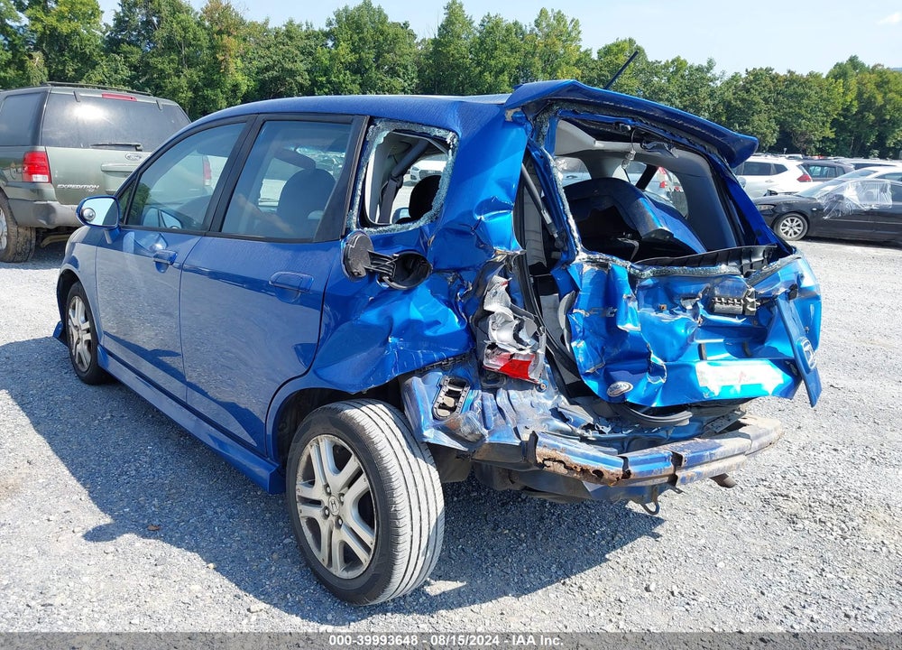 2007 HONDA FIT SPORT VIN: JHMGD38677S049674