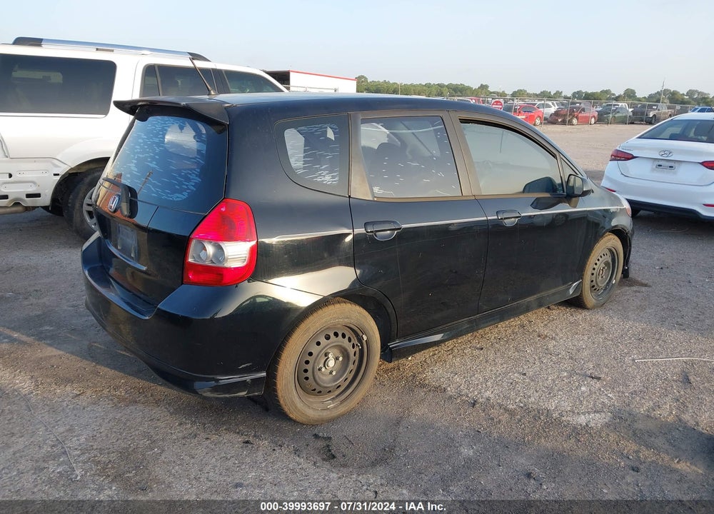2007 HONDA FIT SPORT VIN: JHMGD38607S033283