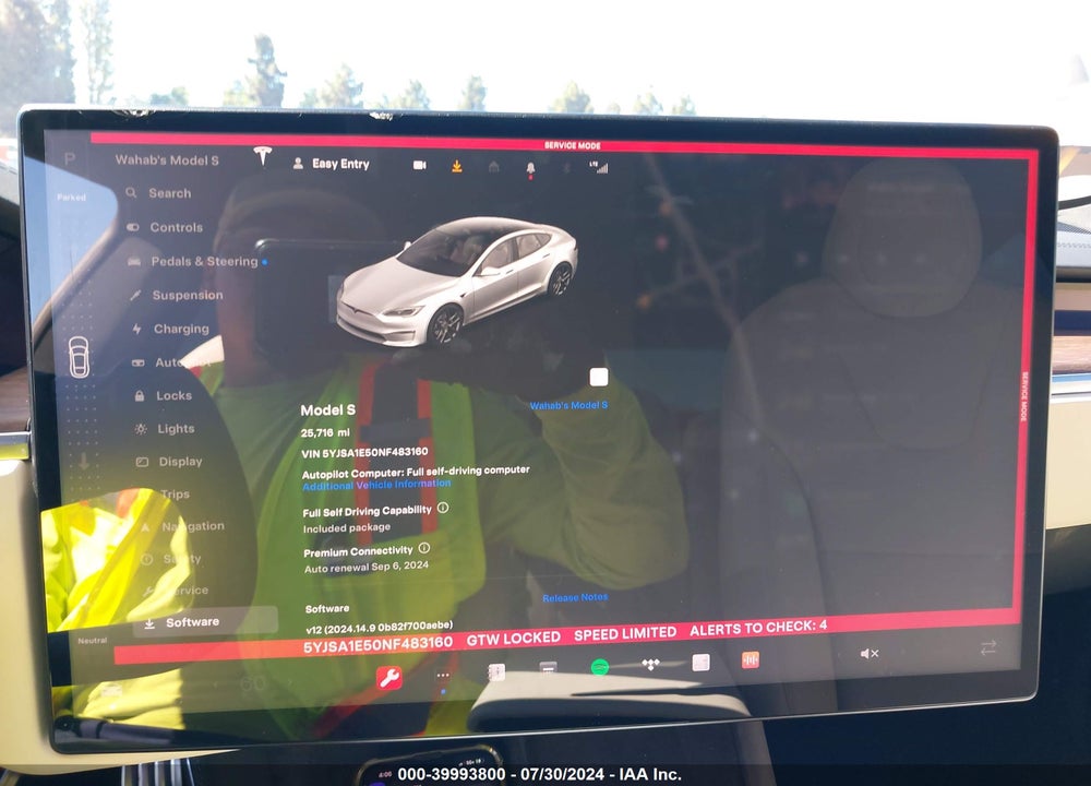 2022 TESLA MODEL S DUAL MOTOR ALL-WHEEL DRIVE VIN: 5YJSA1E50NF483160