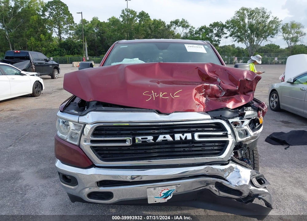 2021 RAM 1500 BIG HORN QUAD CAB 4X2 6'4 BOX VIN: 1C6RREBT3MN712410