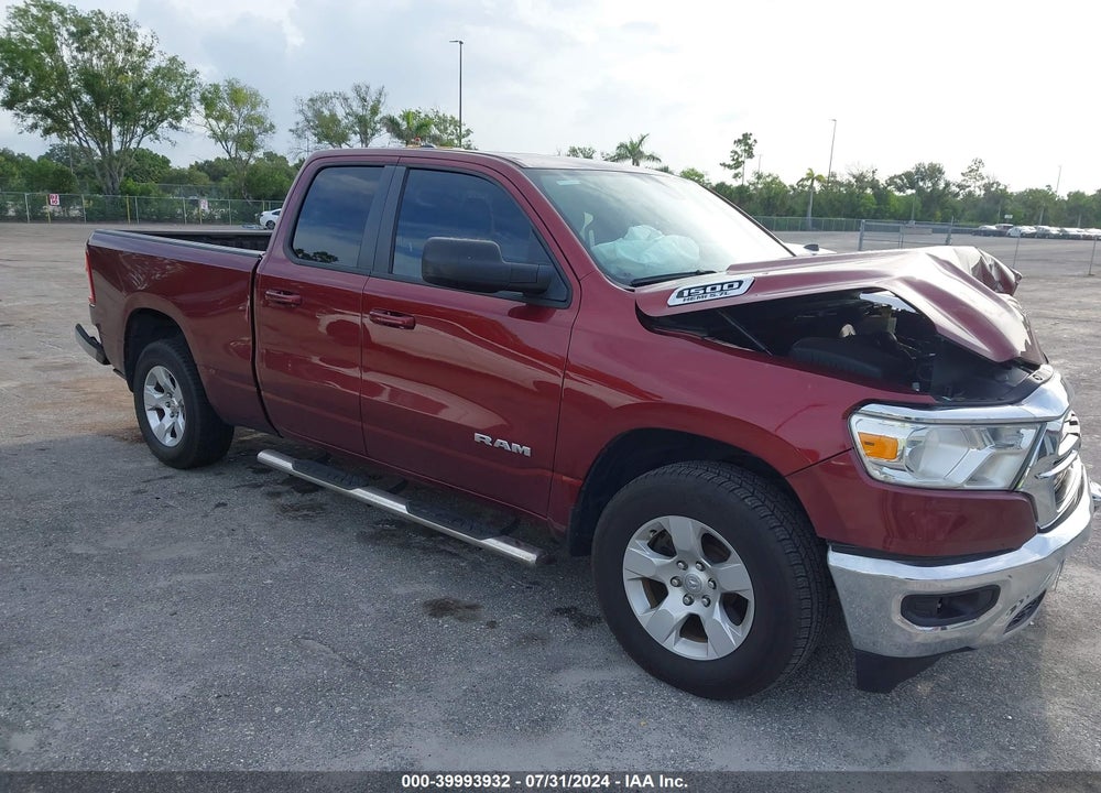 2021 RAM 1500 BIG HORN QUAD CAB 4X2 6'4 BOX VIN: 1C6RREBT3MN712410