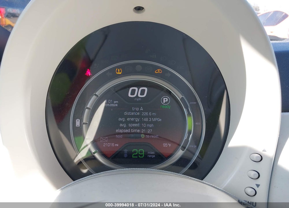 2018 FIAT 500E BATTERY ELECTRIC VIN: 3C3CFFGE8JT466784