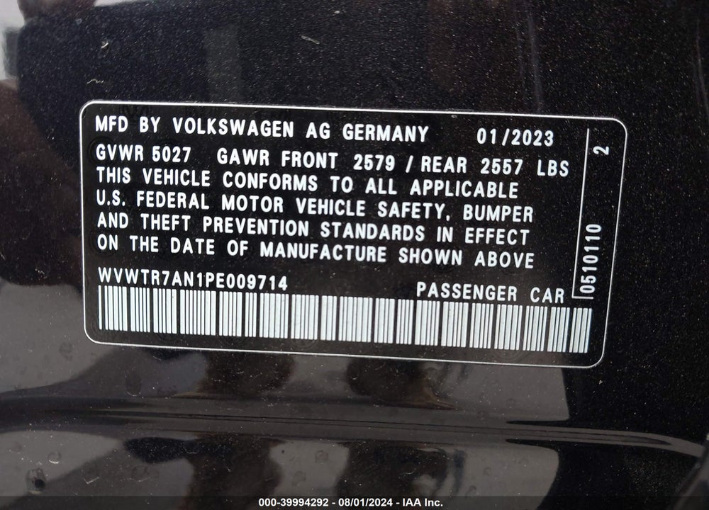 2023 VOLKSWAGEN ARTEON 2.0T SEL PREMIUM R-LINE VIN: WVWTR7AN1PE009714