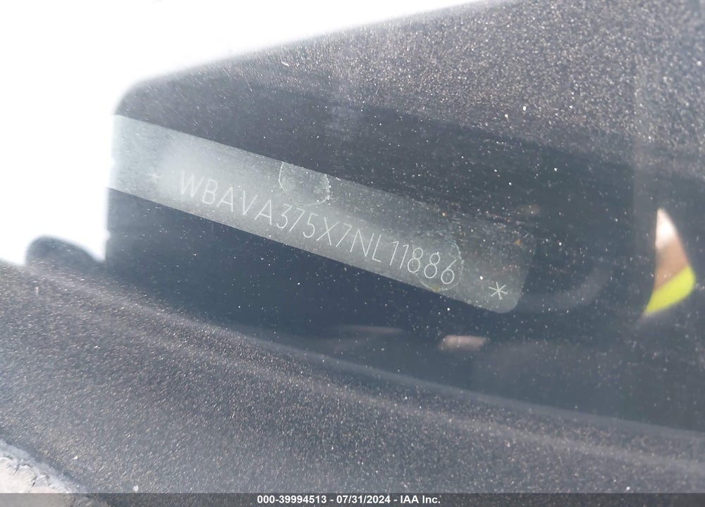 2007 BMW 328I VIN: WBAVA375X7NL11886