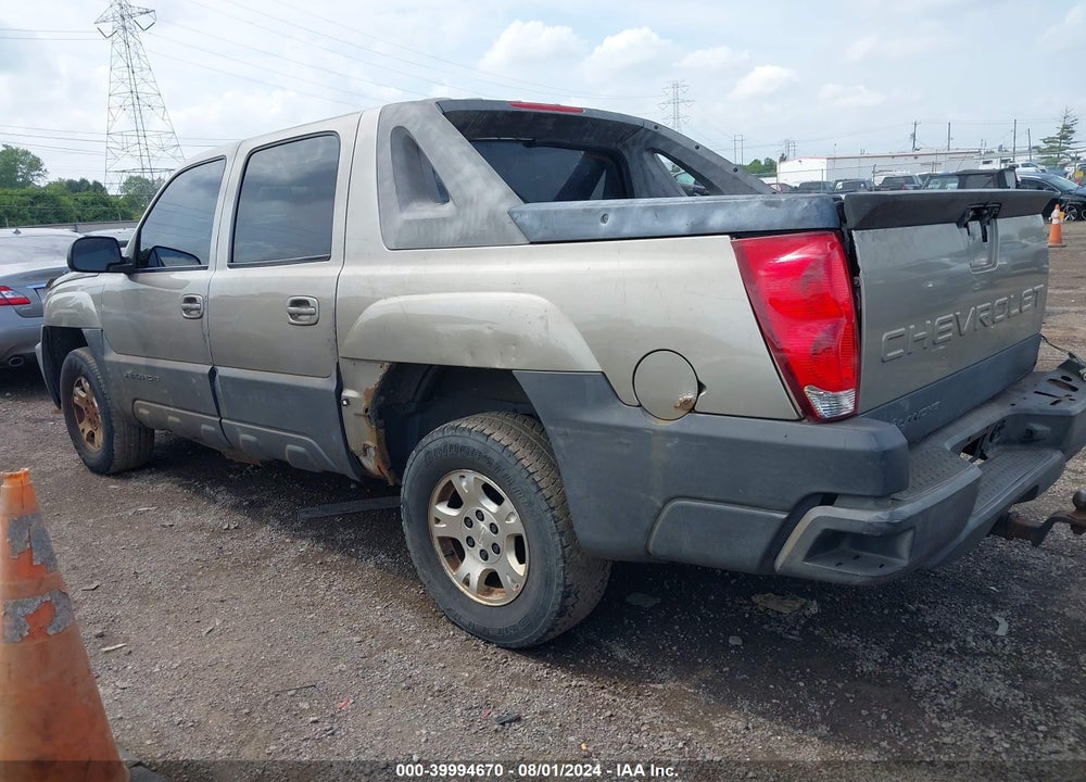 2003 CHEVROLET AVALANCHE 1500 VIN: 3GNEK13T33G190203