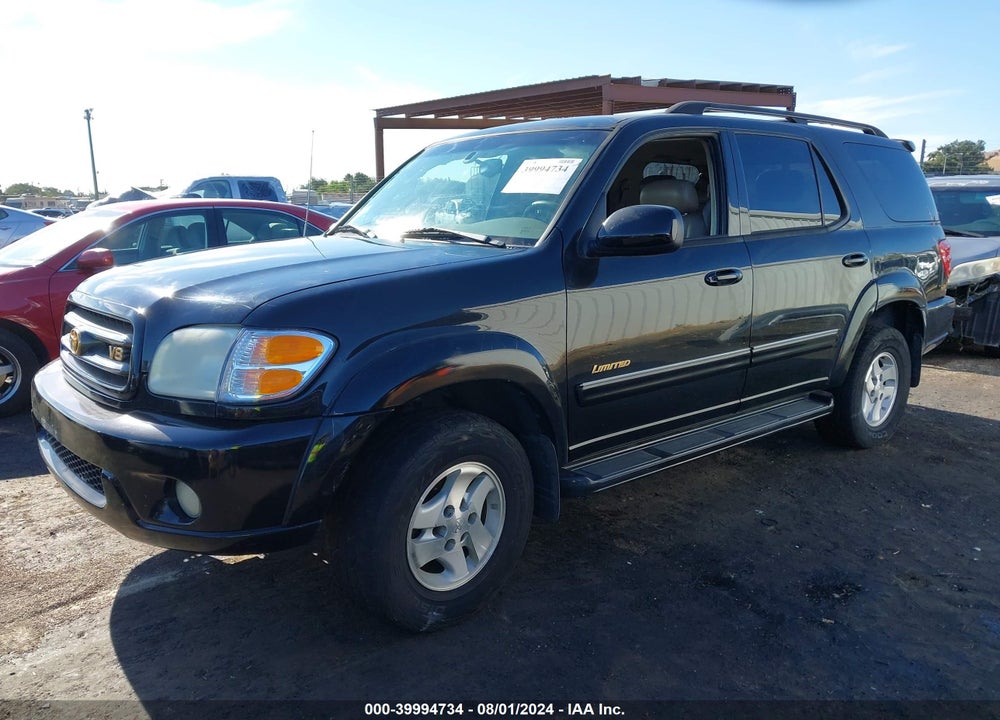 2002 TOYOTA SEQUOIA LIMITED V8 VIN: 5TDBT48A62S112936