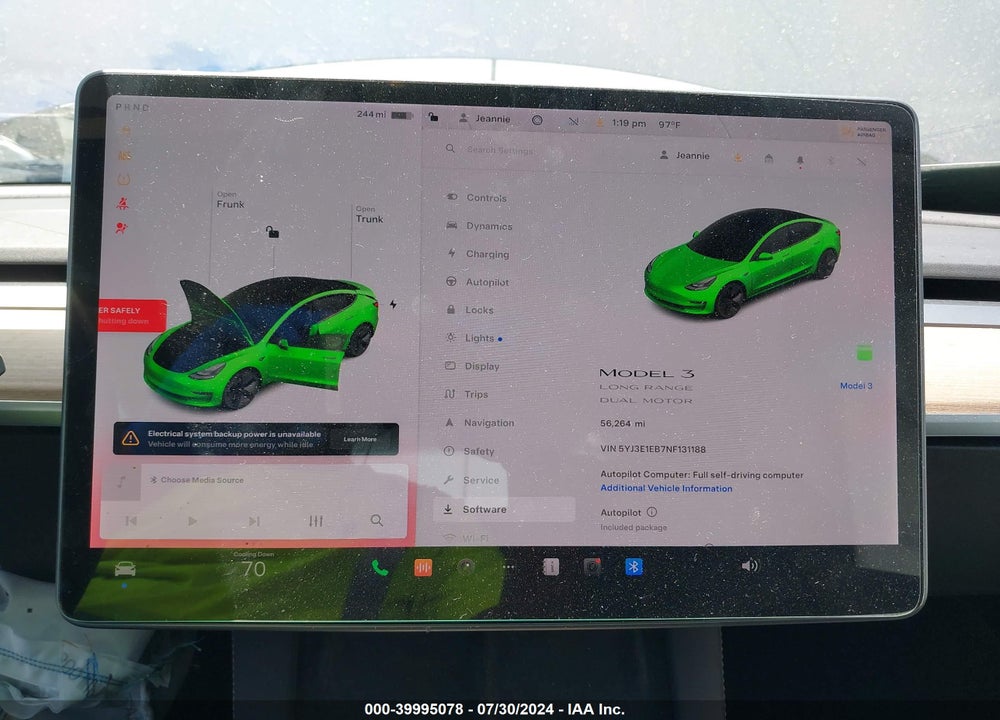 2022 TESLA MODEL 3 LONG RANGE DUAL MOTOR ALL-WHEEL DRIVE VIN: 5YJ3E1EB7NF131188