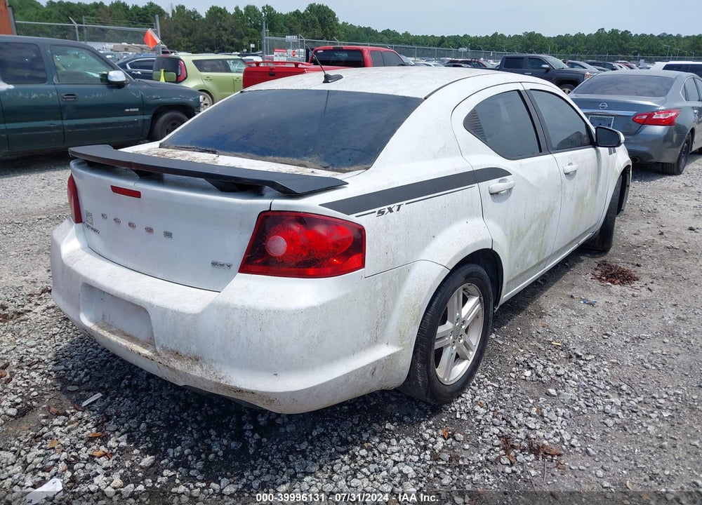 2012 DODGE AVENGER SXT VIN: 1C3CDZCB5CN274616