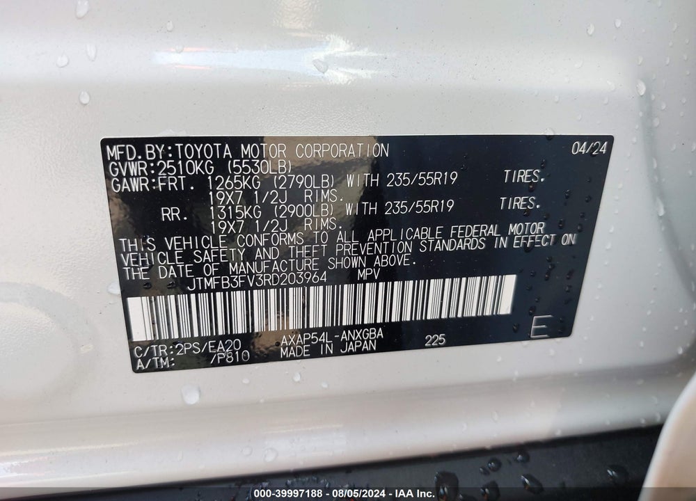 2024 TOYOTA RAV4 PRIME XSE VIN: JTMFB3FV3RD203964