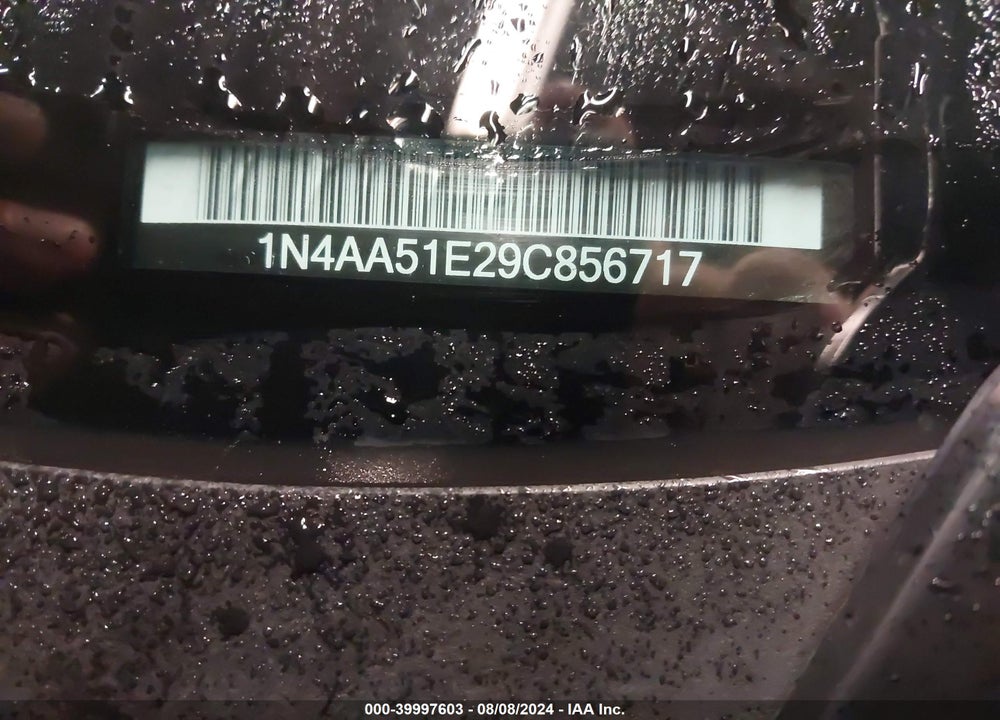 2009 NISSAN MAXIMA 3.5 SV VIN: 1N4AA51E29C856717