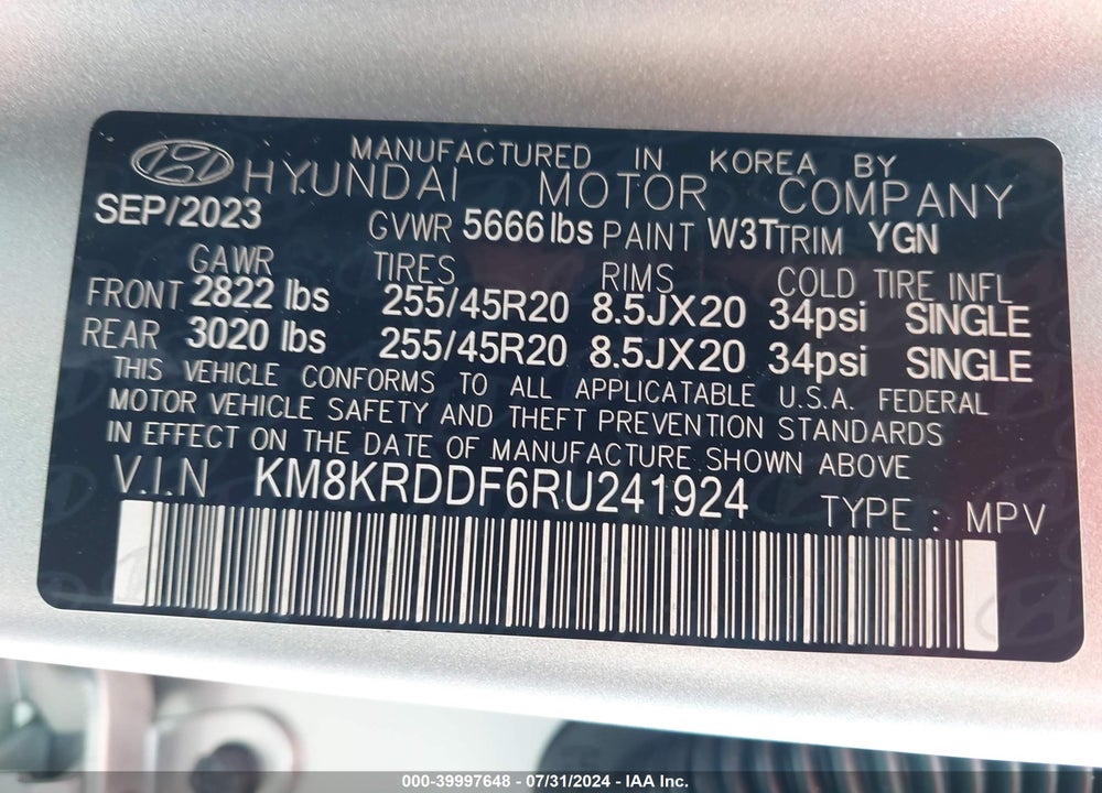 2024 HYUNDAI IONIQ 5 LIMITED VIN: KM8KRDDF6RU241924