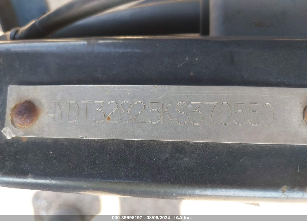 2019 ZINGER OTHER VIN: 4YDT32825KS370550