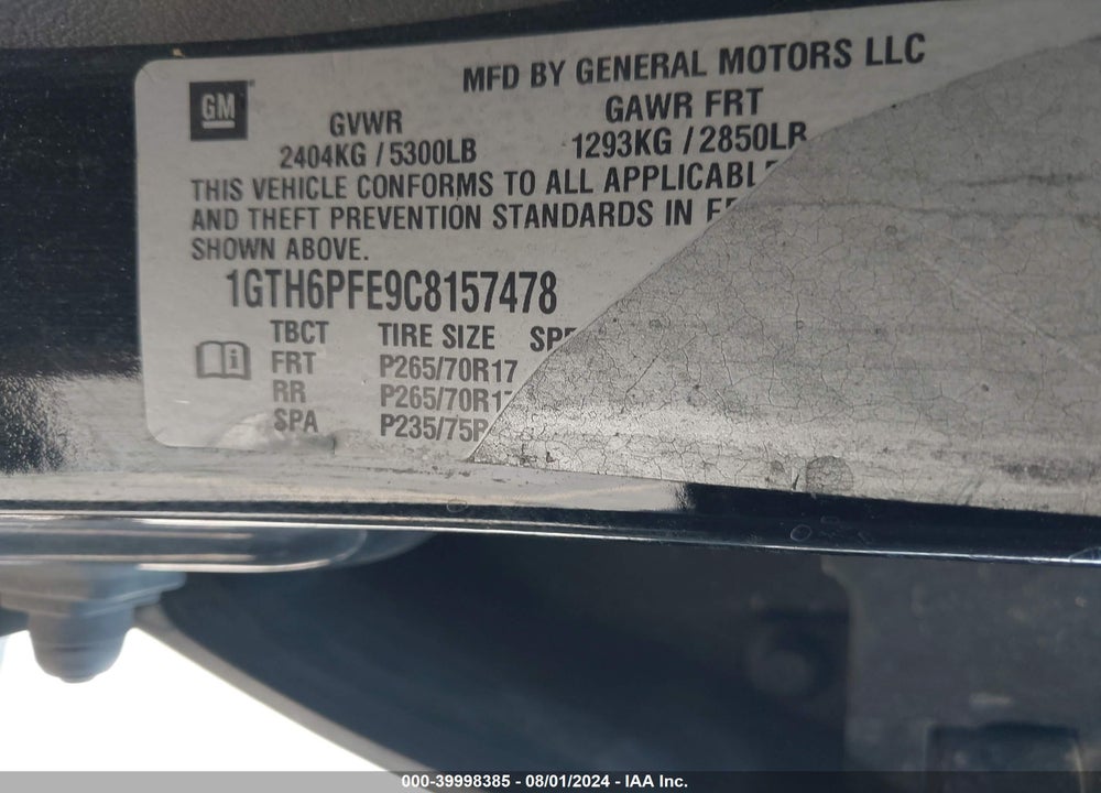 2012 GMC CANYON SLE2 VIN: 1GTH6PFE9C8157478