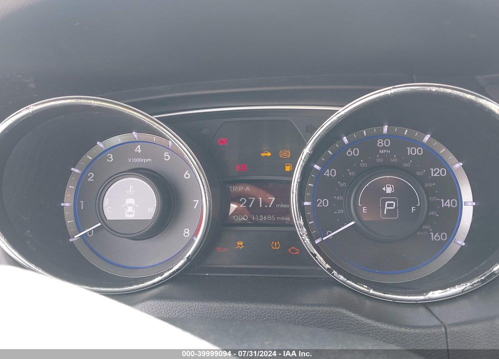 2013 HYUNDAI SONATA SE VIN: 5NPEC4AC5DH538781