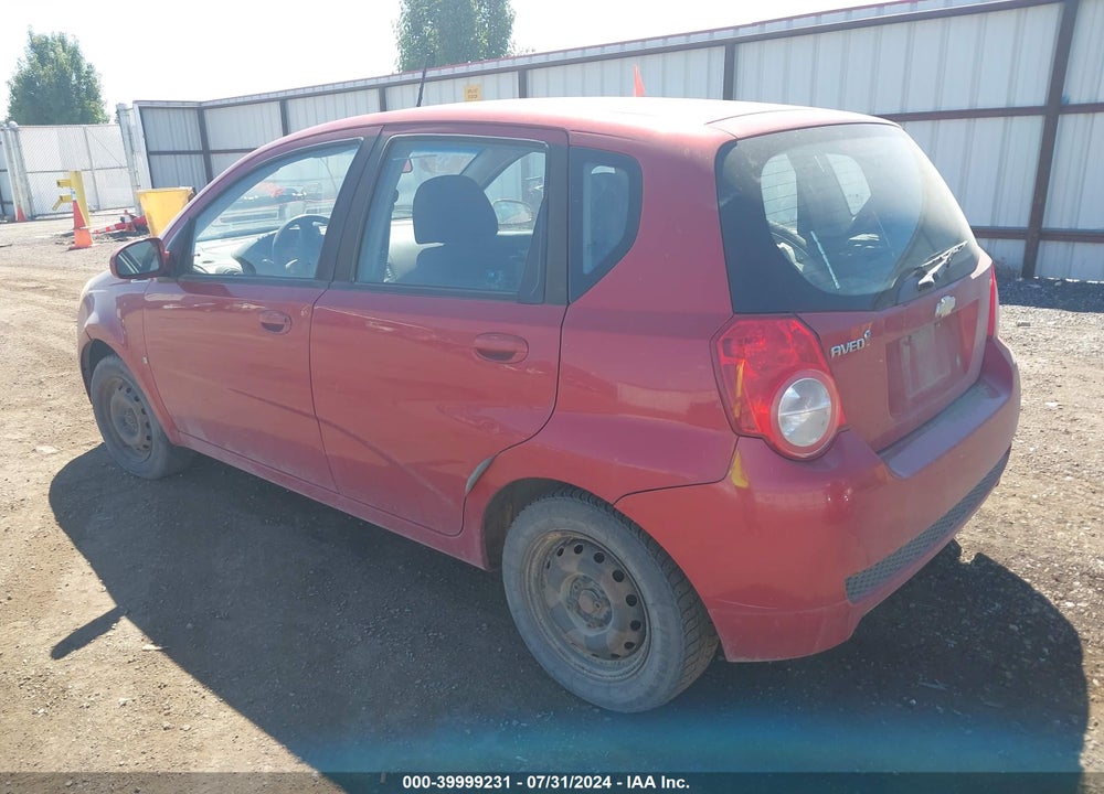 2009 CHEVROLET AVEO LS VIN: KL1TD66E59B332628