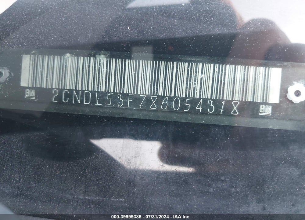 2008 CHEVROLET EQUINOX LT VIN: 2CNDL53F786054318