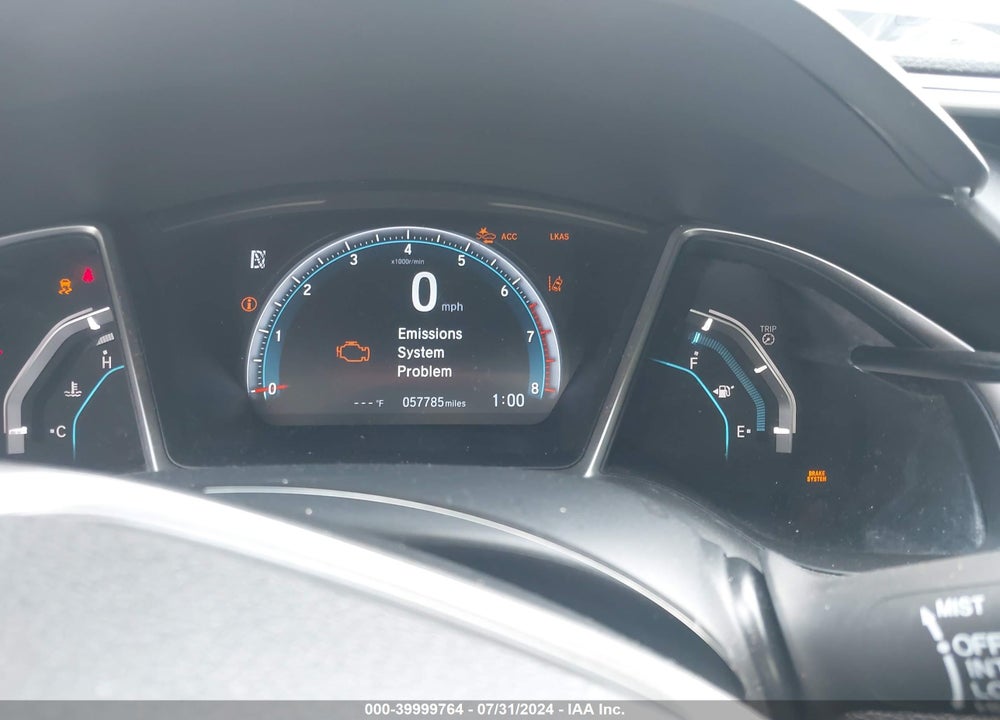 2019 HONDA CIVIC EX VIN: JHMFC1F39KX007255