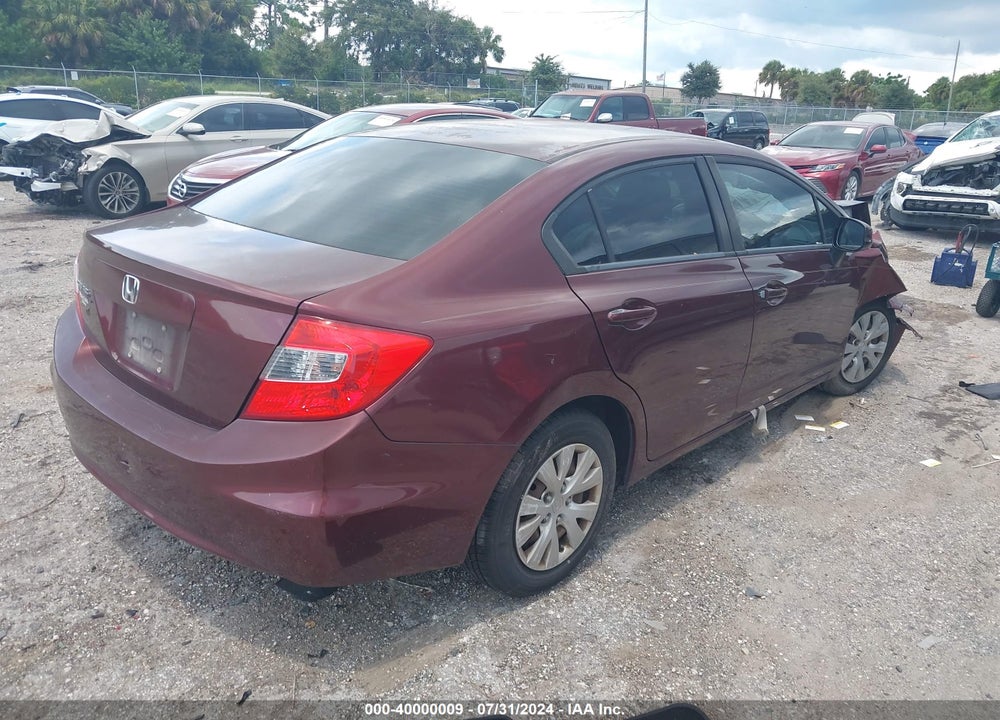 2012 HONDA CIVIC LX VIN: 19XFB2F59CE072006