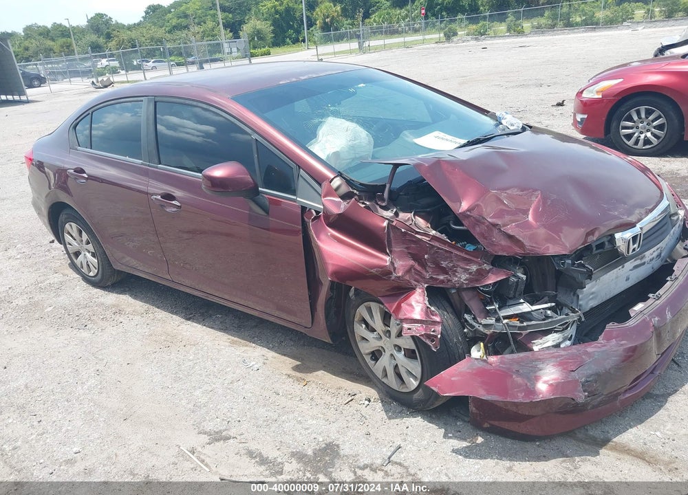 2012 HONDA CIVIC LX VIN: 19XFB2F59CE072006