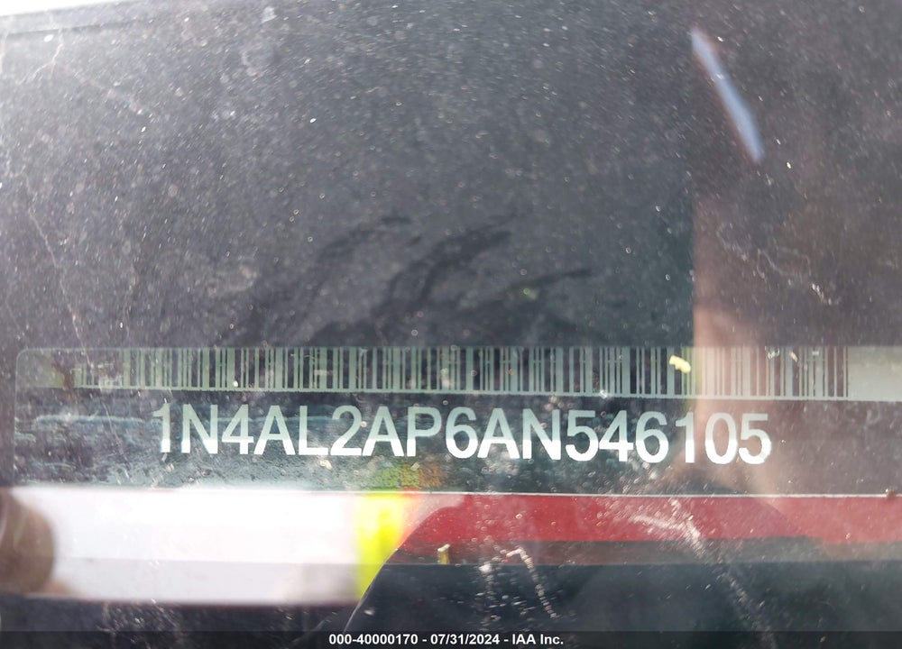 2010 NISSAN ALTIMA 2.5 S VIN: 1N4AL2AP6AN546105