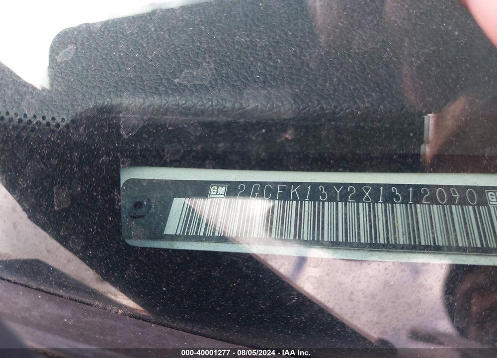 2008 CHEVROLET SILVERADO 1500 VIN: 2GCFK13Y281312090