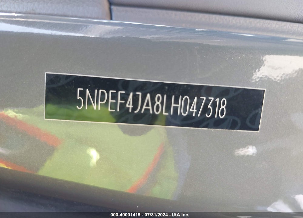 2020 HYUNDAI SONATA SEL VIN: 5NPEF4JA8LH047318