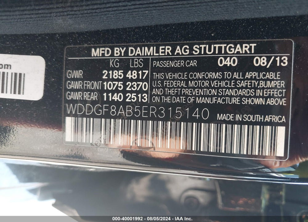 2014 MERCEDES-BENZ C 300 LUXURY 4MATIC/SPORT 4MATIC VIN: WDDGF8AB5ER315140