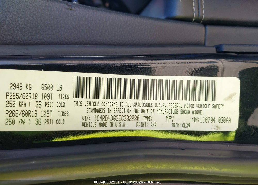 2016 DODGE DURANGO SXT VIN: 1C4RDHAG0GC387163