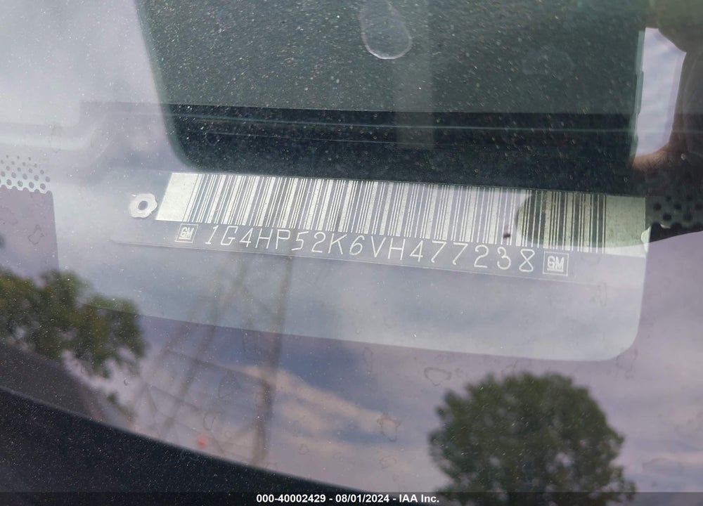 1997 BUICK LESABRE CUSTOM VIN: 1G4HP52K6VH477238