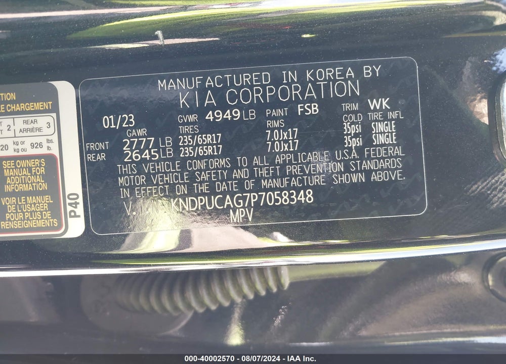 2023 KIA SPORTAGE HYBRID LX VIN: KNDPUCAG7P7058348